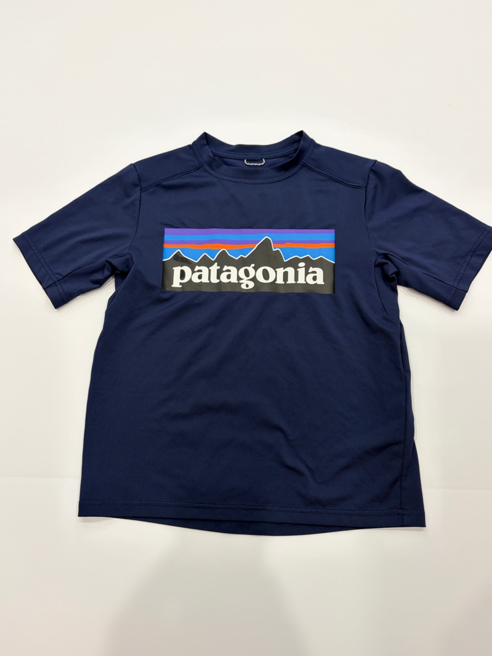 Patagonia Navy Short-Sleeve Tee with Multicolor Logo